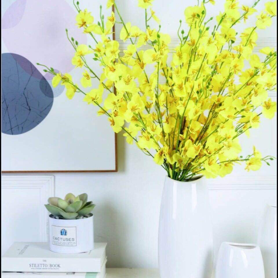 跳舞兰仿真花高品质装饰花客厅花束轻奢花艺假花摆设单支插花桌花