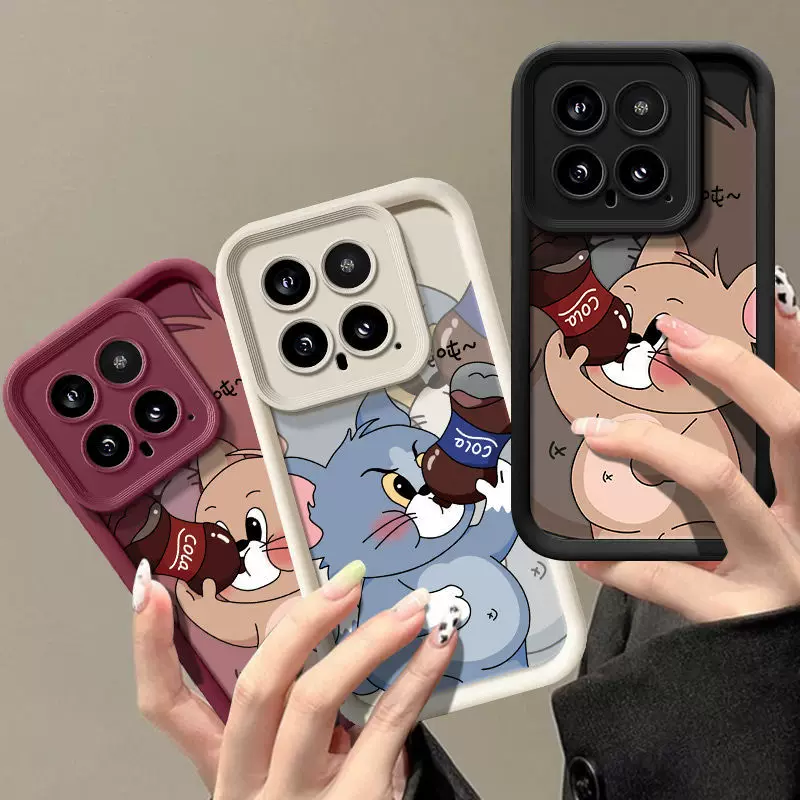 Совместимый чехол для телефона Xiaomi Mi 14 Redmi K70Pro, милый Том и Джери, силиконовый