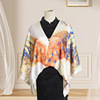 Double-sided silk cloak, scarf, demi-season cheongsam, 2023 collection