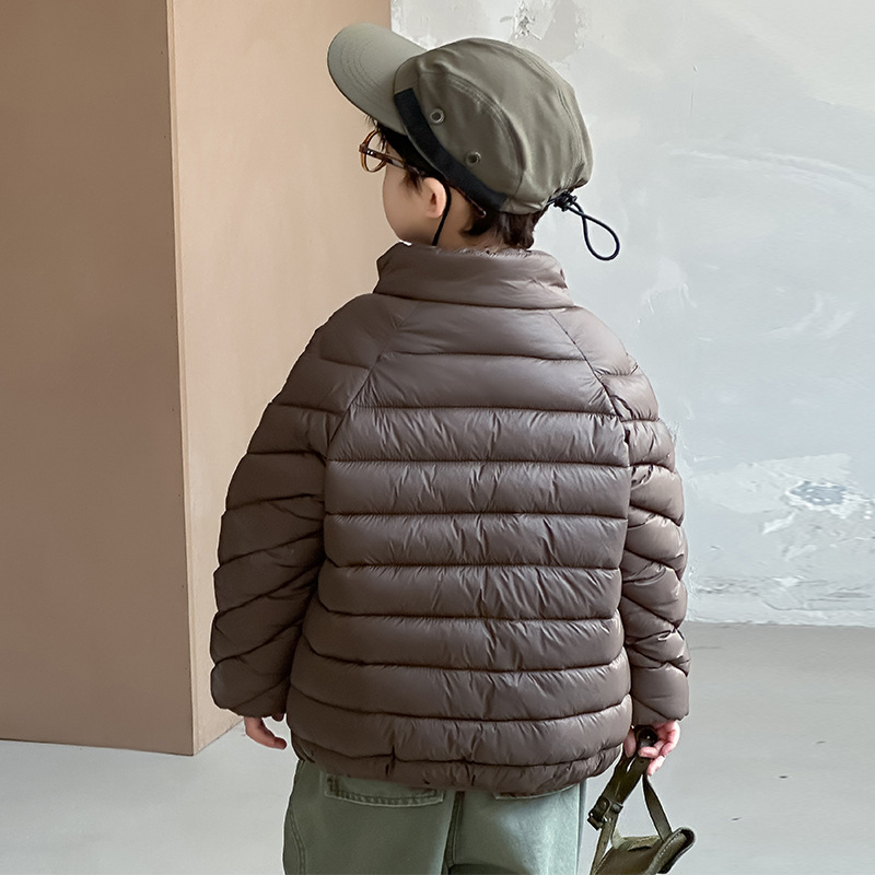 女童轻薄款羽绒棉服中小童宝宝男中大童小女孩短款外套校服神器|undefined