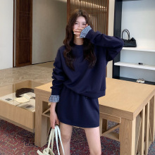 2026年秋冬新款大码套装休闲时尚高级感miu系卫衣裙子两件套女