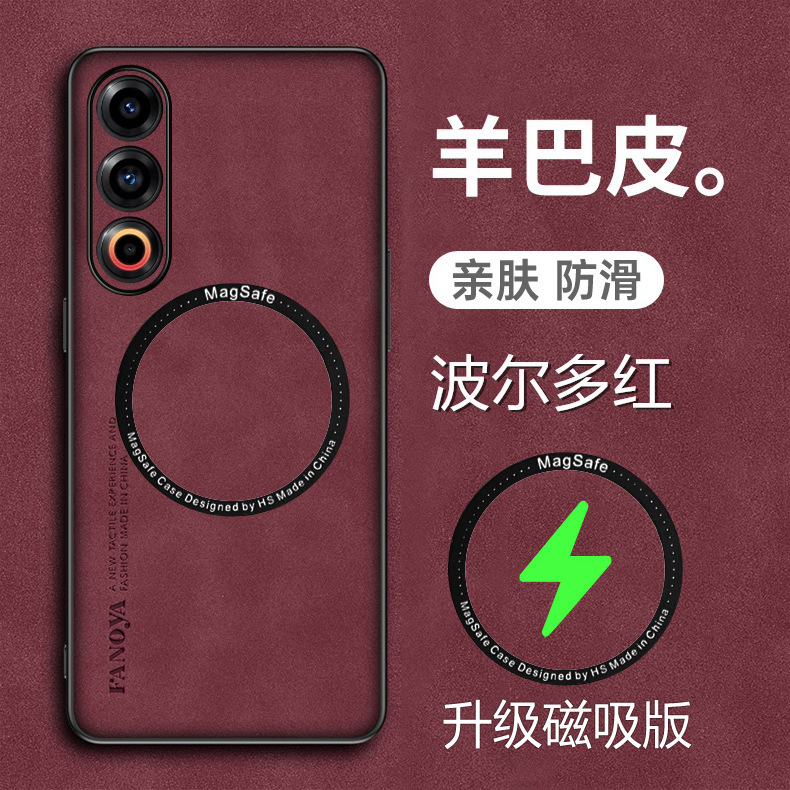 [bordeaux red + wireless magnetic ring] lens included