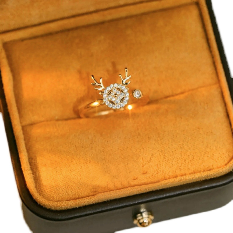 Fashion Simple Style Deer Copper Diamond Zircon Rings