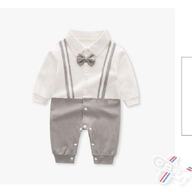 Baby Jumpsuit Dress, Pure Cotton, Class A, Long-Sleeved Romper for Spring and Autumn, Newborn Autumn and Winter Crawling Suit, Outdoor Wear