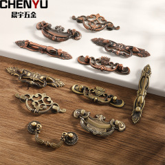 Green and red bronze retro European classical old-fashioned furniture kitchen cabinet ring handle shoe cabinet drawer zinc alloy handle