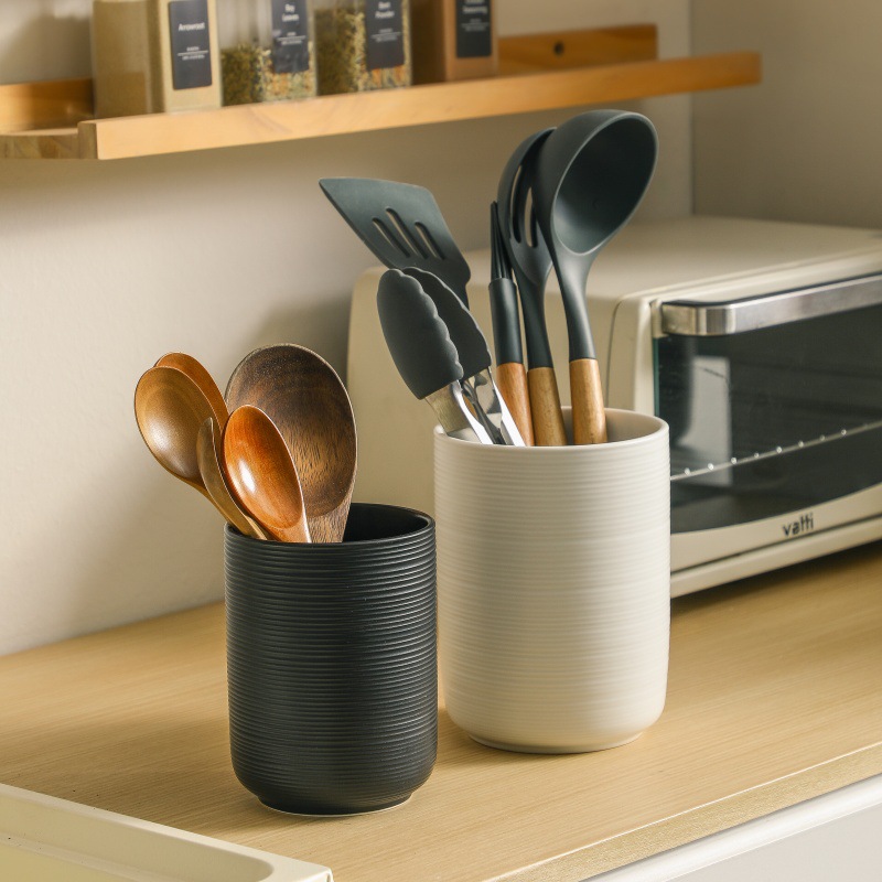 barril de cerámica simple dibujado para palillos de almacenamiento para utensilios de cocina domésticos barril de almacenamiento para palillos de almacenamiento para palillos de almacenamiento para palillos