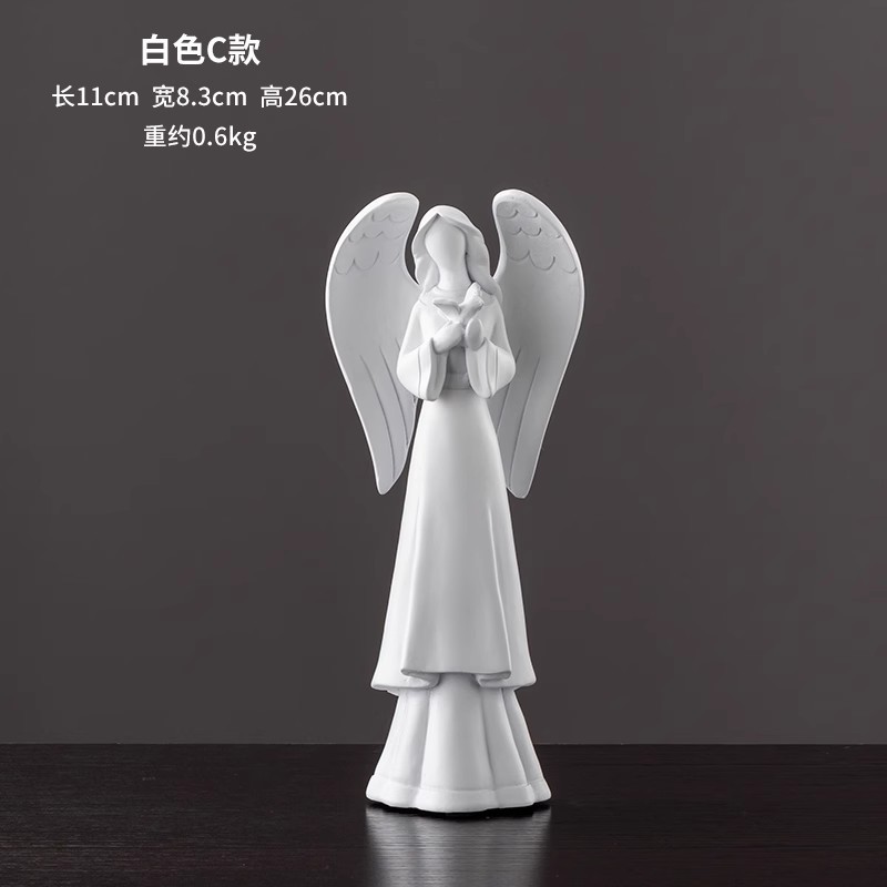 Europa retro niña ángel figura decoración artística artesanía escultura de yeso modelo decoración