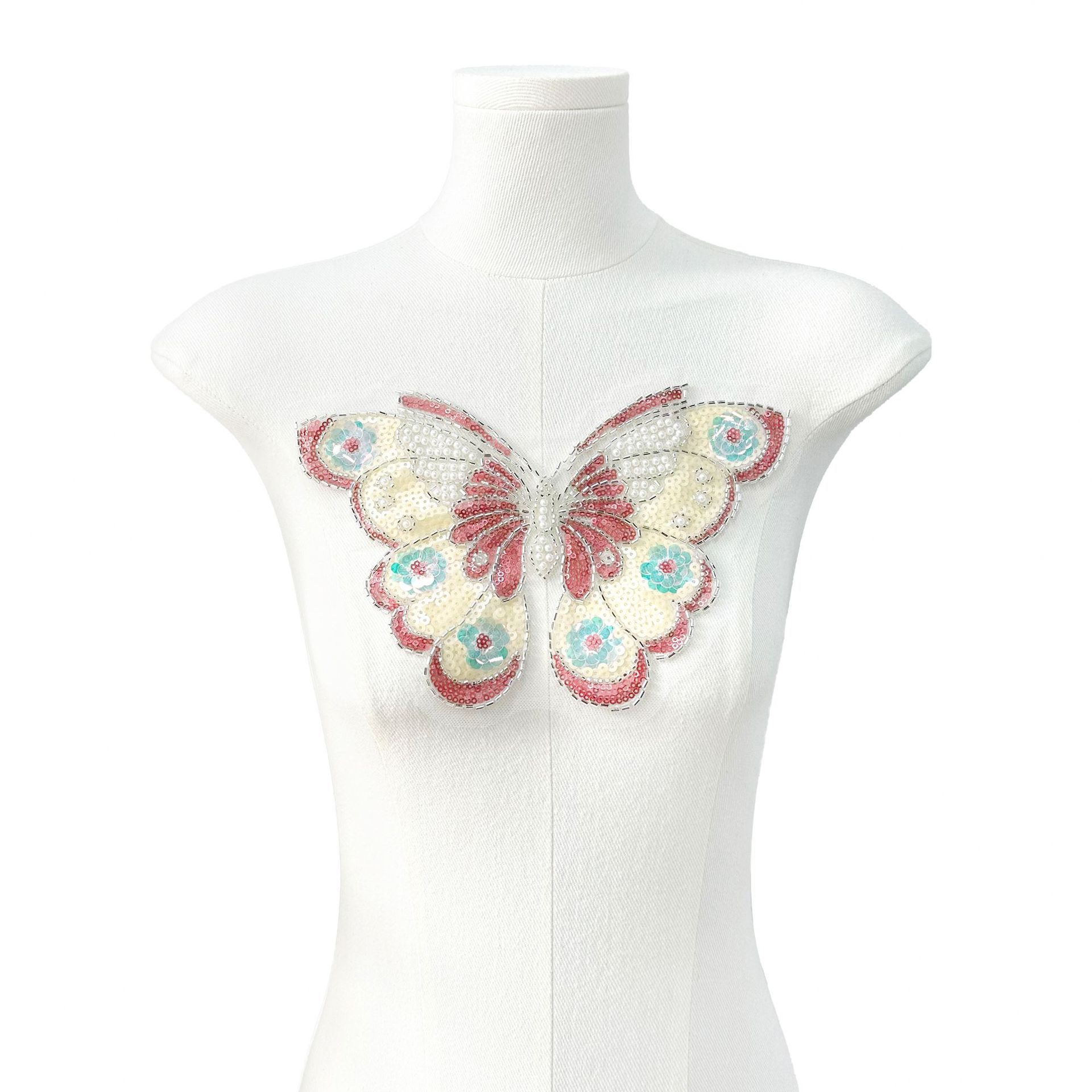 Spot al por mayor decoración de lentejuelas de color mágico pegatinas de tela de mariposa vestidos para niños camisas de vestir pegatinas decorativas en el pecho y la espalda image 8