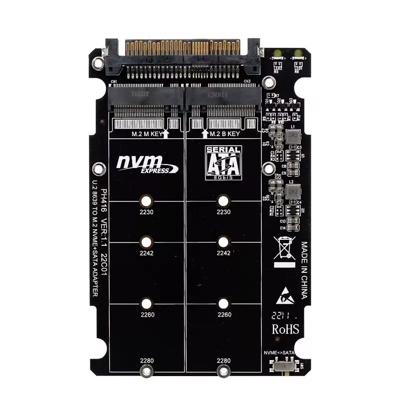 PCIE3.0 NVME NGFF U.2 Connect Card SFF8639 Все алюминиевый внешний жесткий диск коробка твердотельный накопитель M.2
