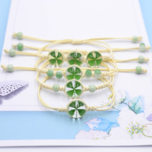 夜市摆摊饰品手链四叶草diy手链景点热卖干花手链学生闺蜜礼物