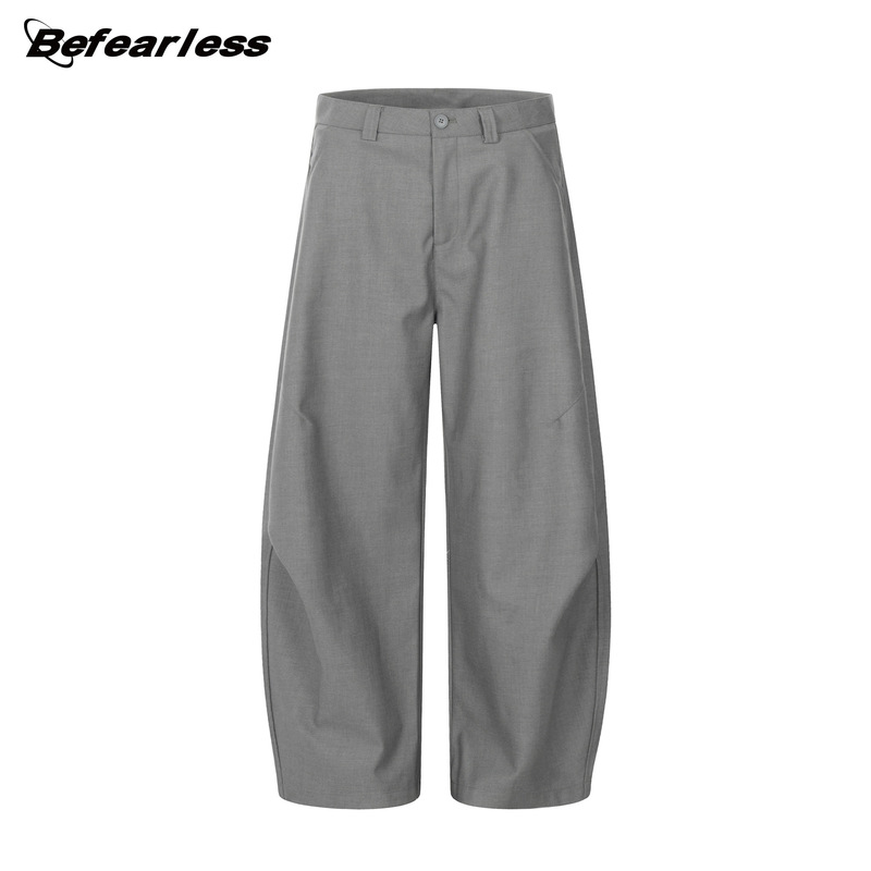 American Retro Scimitar Trousers, Stereo Cut Pleated Trousers for Men and Women, Cleanfit Casual Loose Summer Trousers