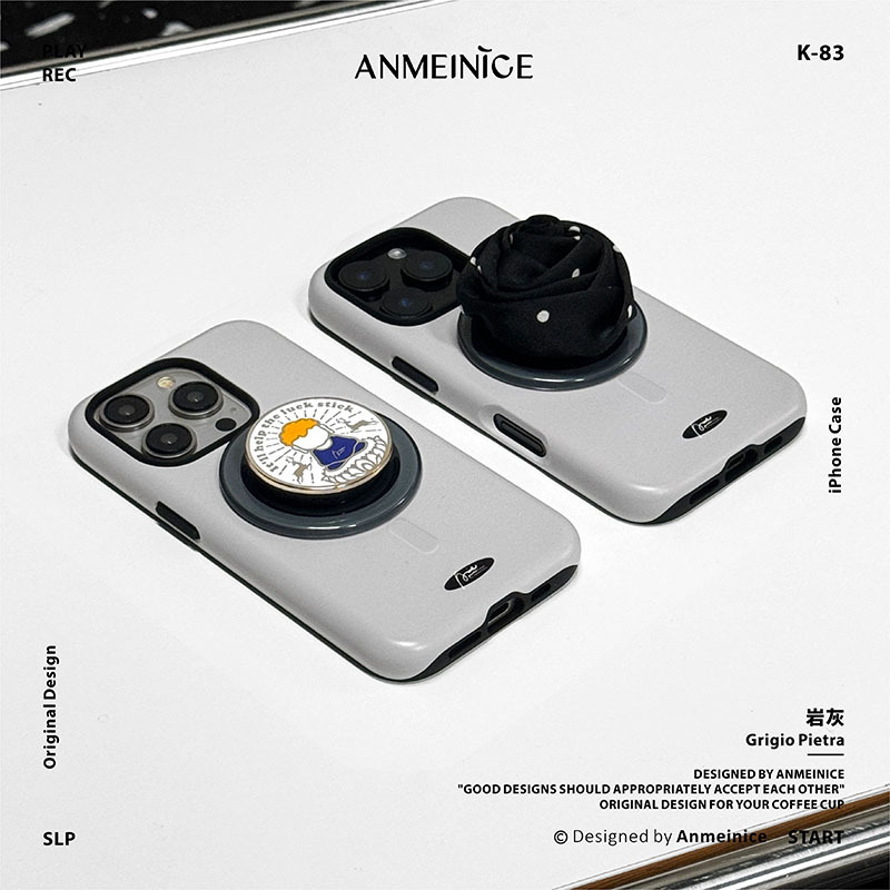 ANMEINICE rock ash pigment elegant wind! Suitable for iphone16promax phone case all-inclusive Apple/15/