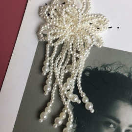 重工立体串珠手工钉珠流苏吊吊耳环胸针服装装饰辅料饰品配件