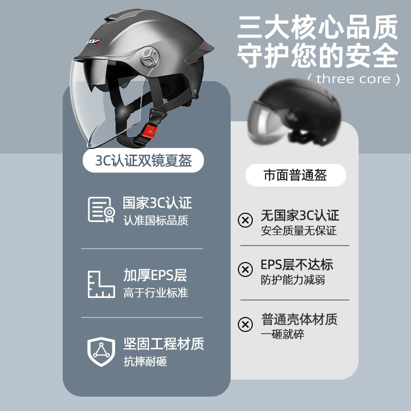 Nuevo estándar nacional 3C certificado casco de motocicleta eléctrica hombres y mujeres batería de montar en verano casco de seguridad universal de cuatro estaciones para mujer
