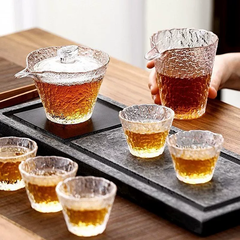 Creative glass tea cup, glass cover