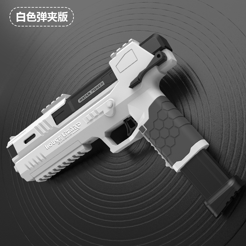 Pistola de agua eléctrica de explosión de hielo transfronteriza Pistola de agua de ráfaga de alta presión de gran capacidad Festival de salpicaduras de agua Juguete de pistola de agua para juegos de agua al aire libre