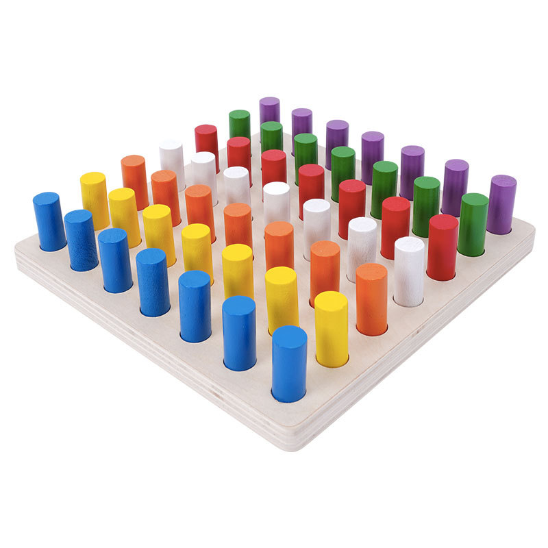 cilindro enchufe bloque de construcción enchufe de juguete enchufe de palo de madera agujero columna de educación temprana inducción entrenamiento de madera montana bebé