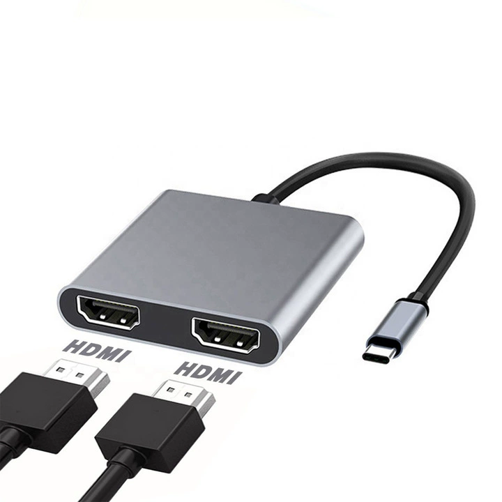 Кабель-конвертер Type-C в двойной HDMI, док-станция, адаптер USB-C для ноутбука