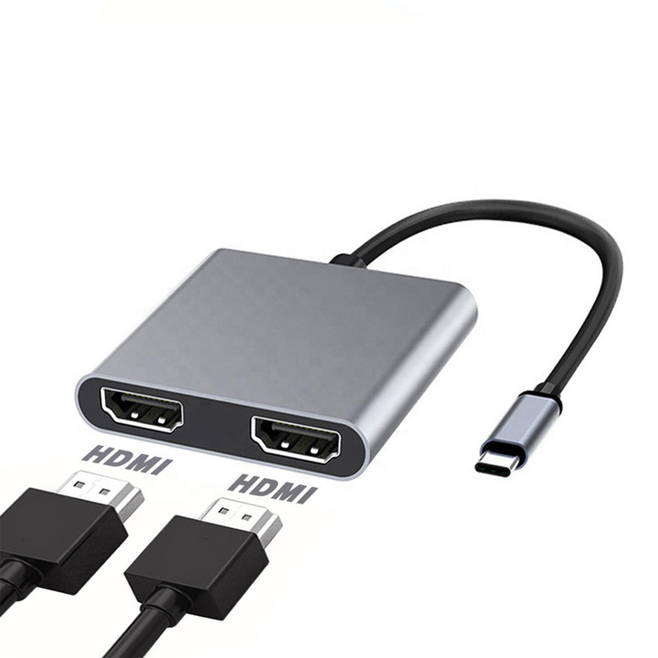 Type-C to dual hdmi converter cable docking station USB-C port adapter laptop docking station Type-C to dual hdmi converter cable docking station USB-C port adapter laptop docking station