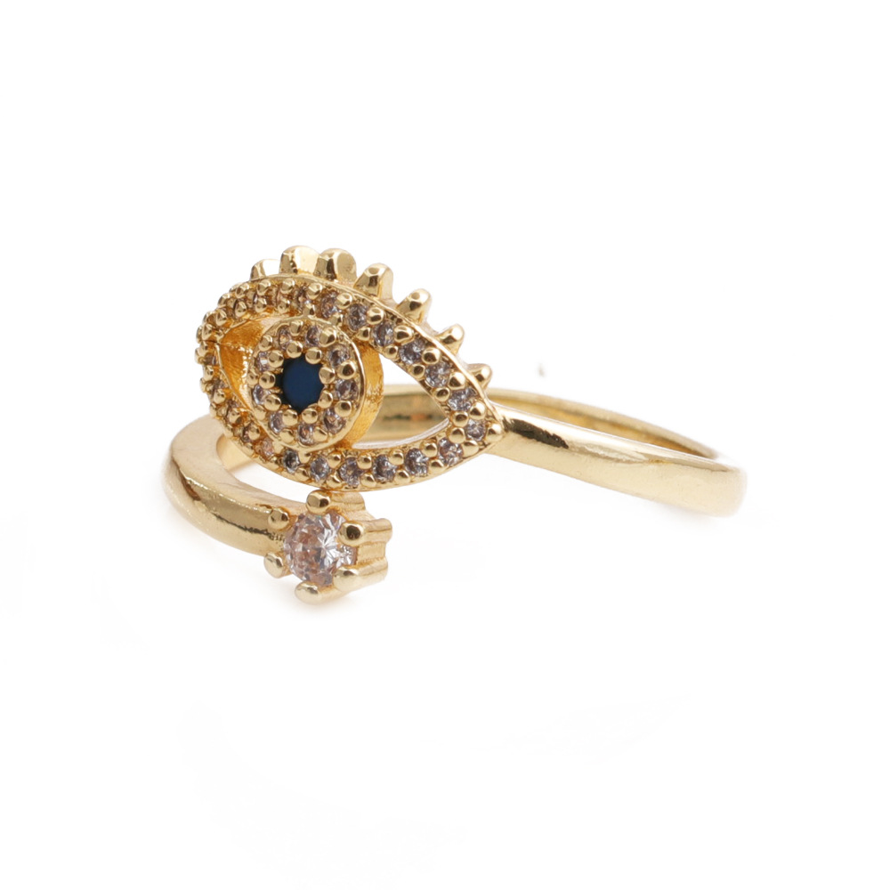 Fashion Zircon Eye Moon Ring display picture 2