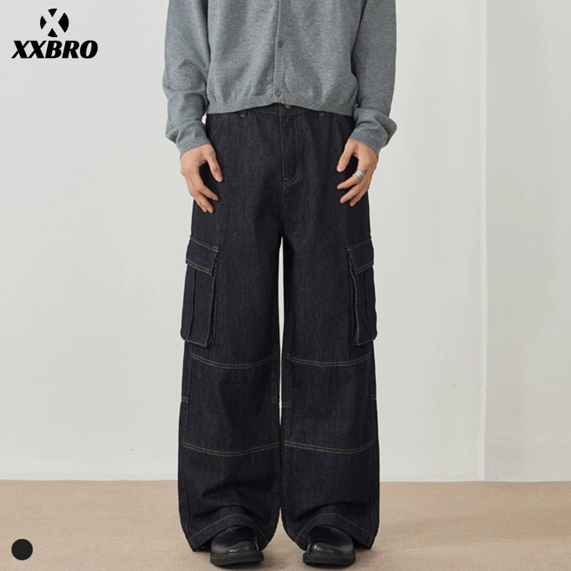 Xxbro мужская одежда # высокая улица прилив ретро джинсы оригинального цвета для мужчин и женщин