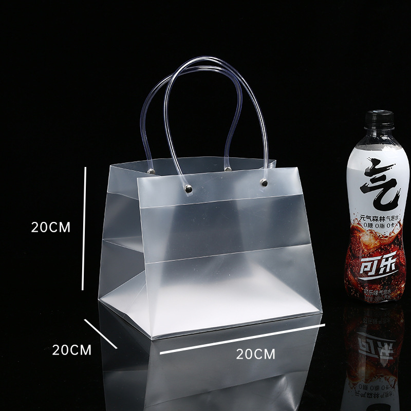 Spot pp bolso de mano transparente bolsa de regalo de plástico de pvc esmerilado bolsa de regalo de mano de boda logotipo personalizado a granel image 21