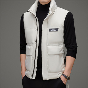 Men's Down Jacket Vest Jacket Men's Autumn and Winter 2024 New Sleeveless Waistcoat Vest