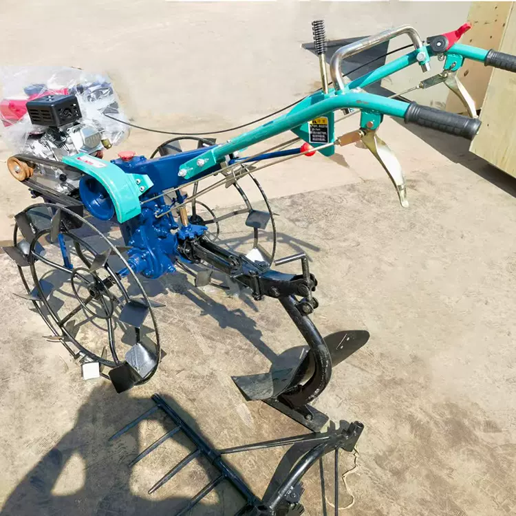 江苏水田用微耕机手扶式170汽油微耕机配耙犁防滑轮贵州农用犁地