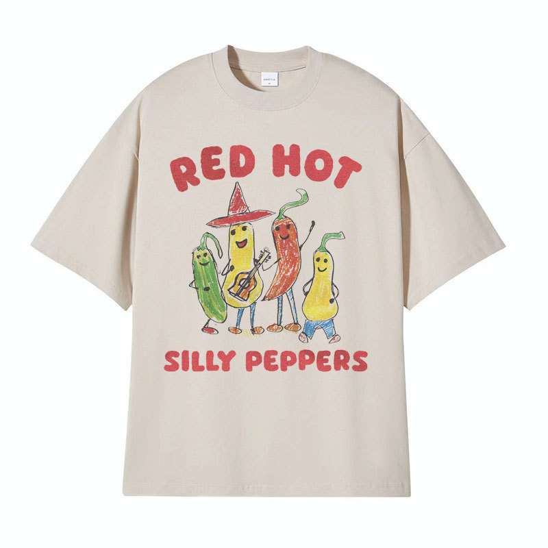 Red Pepper High Quality Tops Men Men Women Casual T-Shirt Stem T-Shirt Funny Vintage T-Shirt Summer