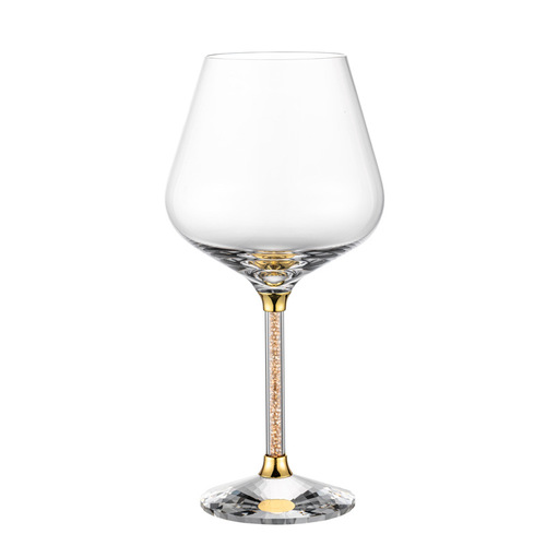 Luxury light luxury high-end golden red wine tall stemmed glass set home water crystal Burgundy large belly cup wine glass decanter