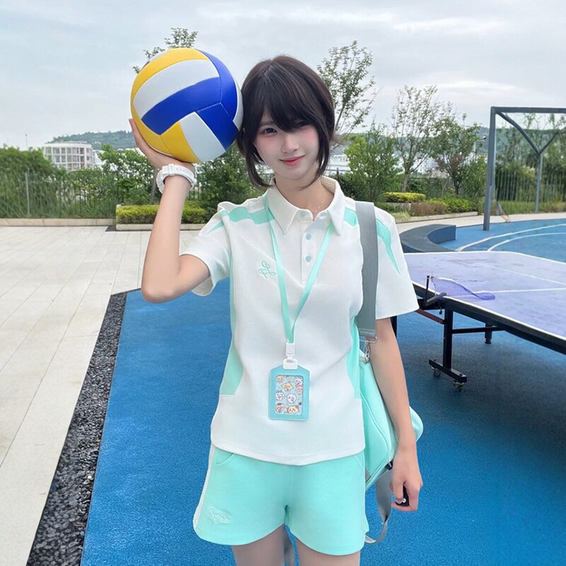 Original Japanese Jk Uniform New Style Gymnastics Sports Suit Design Embroidered Polo Shirt Top Casual Shorts for Students