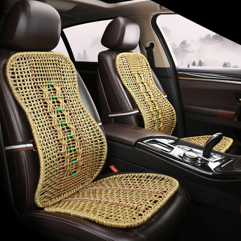 Qìchē – Truck Seat Cushion Cool pad - 1-lumbar-support-1-seat-cushion-fish-pattern-gold