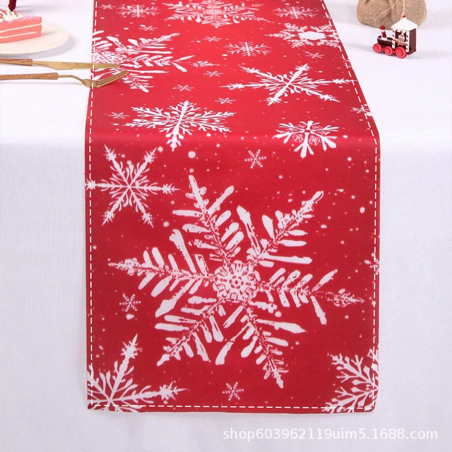 Amazon transfronterizo nueva bandera de la mesa de Navidad fábrica directa invierno muñeco de nieve Santa estampado almohadilla de mesa