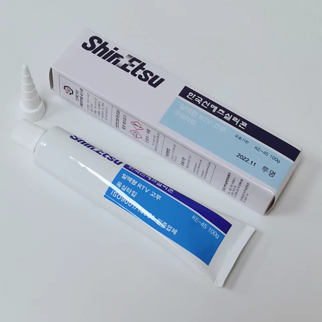 ShinEtsu日本信越 KE-45-T透明电子密封胶RTV硅橡胶胶粘剂 100G装