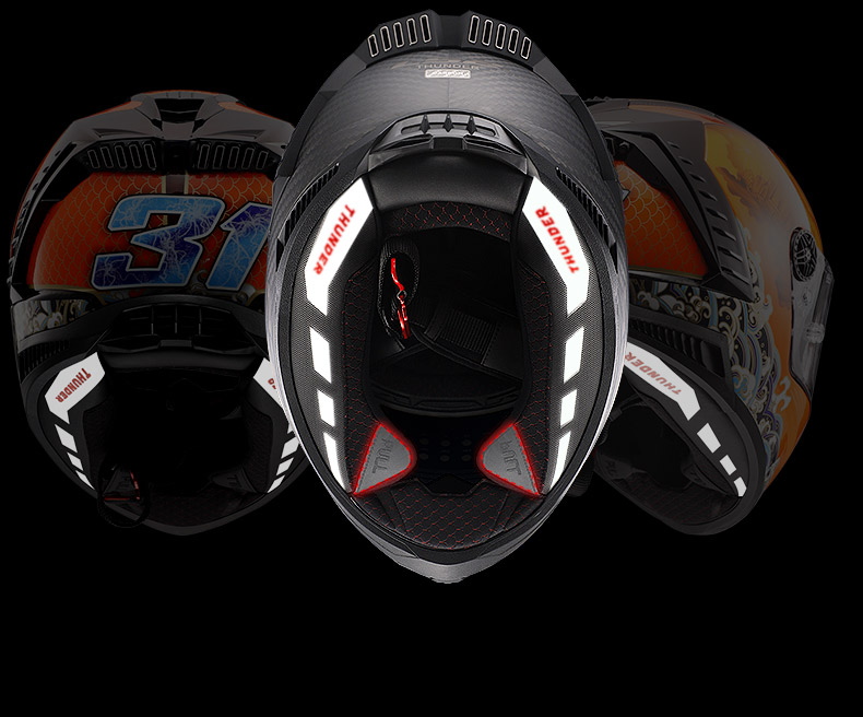 Carbon Fiber Motorcycle Helmet for Men and Women, Motorcycle Racing Full-Face Helmet, All-Season Summer Thunder Ff805