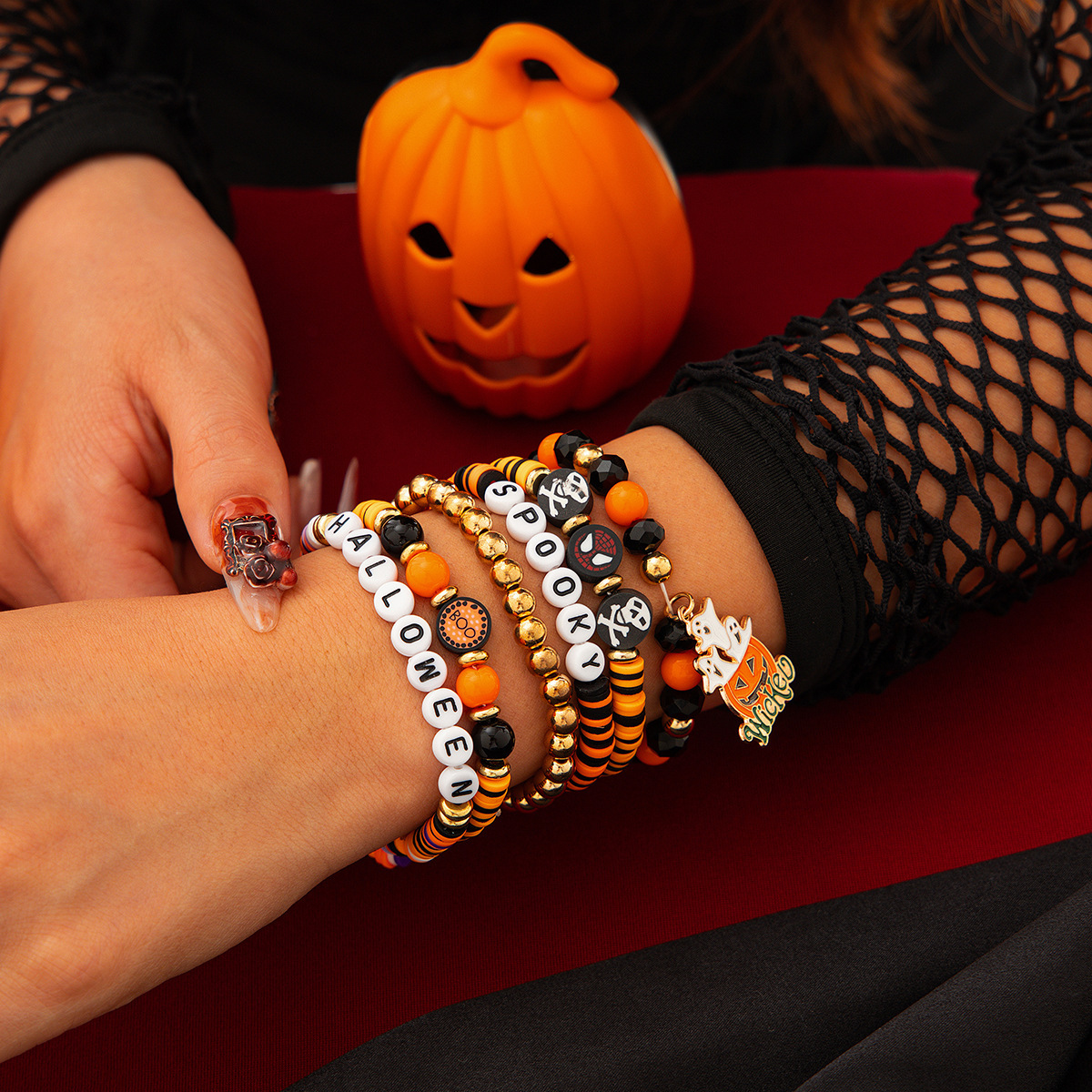 21g Weight Alloy Pendant Material Bracelets Classification CCB, Arylic, soft clay Chain Material 1 Set Quantity Festival Occasion CCB, Arylic, Alloy Material Halloween Festival Pumpkin, Bat, Ghost Pattern Women's Gender Beaded, Enamel Design Funny Style Funny Pumpkin Bat Ghost CCB Arylic Alloy Beaded Bracelets Wholesale 36