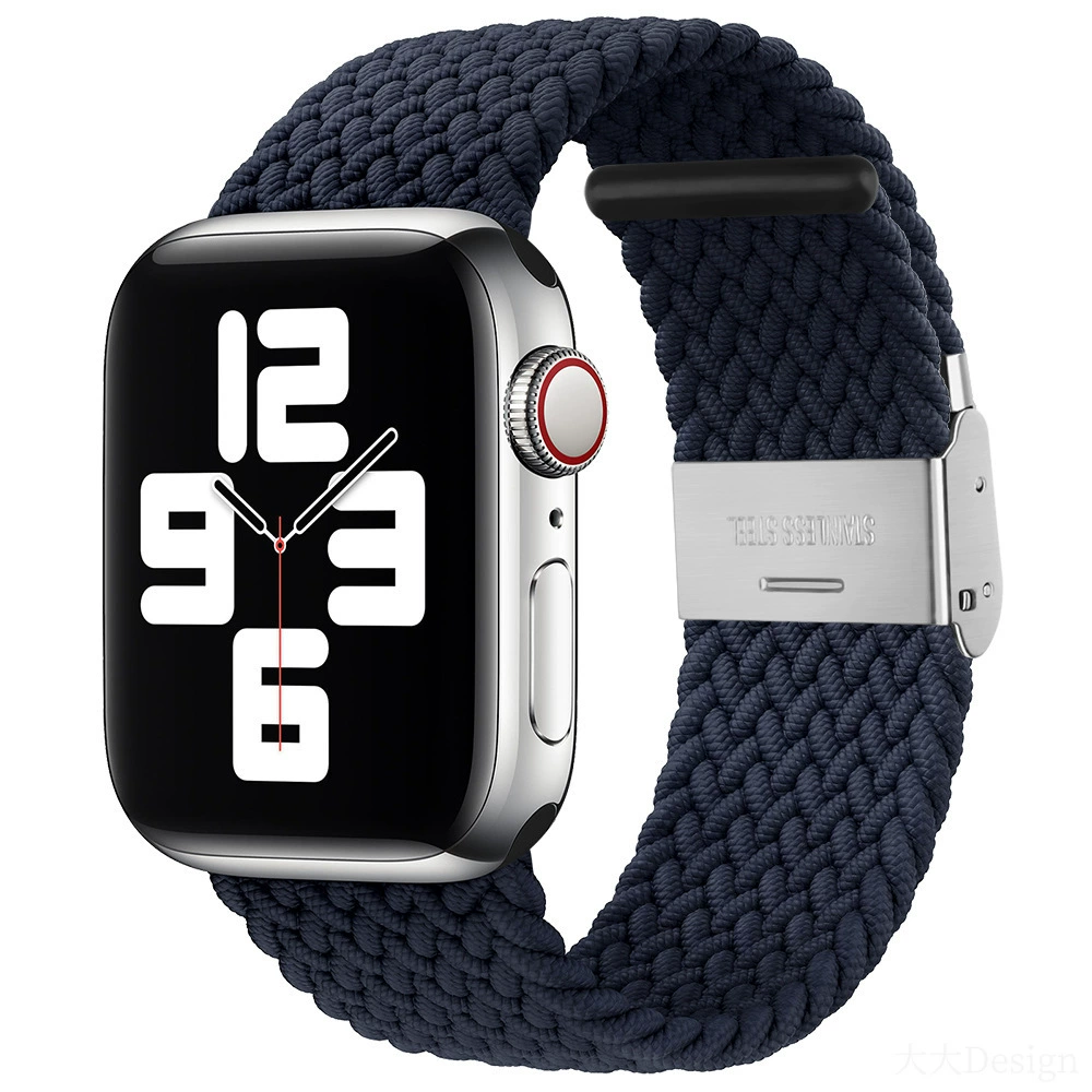 Совместимо с Apple Watch 5-6-7-8-9-10 поколения Snap-on нейлоновый плетёный ремешок iWatch S10 регулируемый браслет