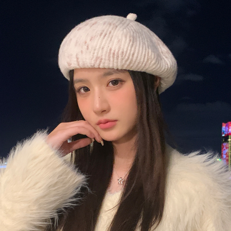 韩系加厚针织包头帽秋冬帽子女款保暖防寒大头围显脸小百搭贝雷帽|undefined