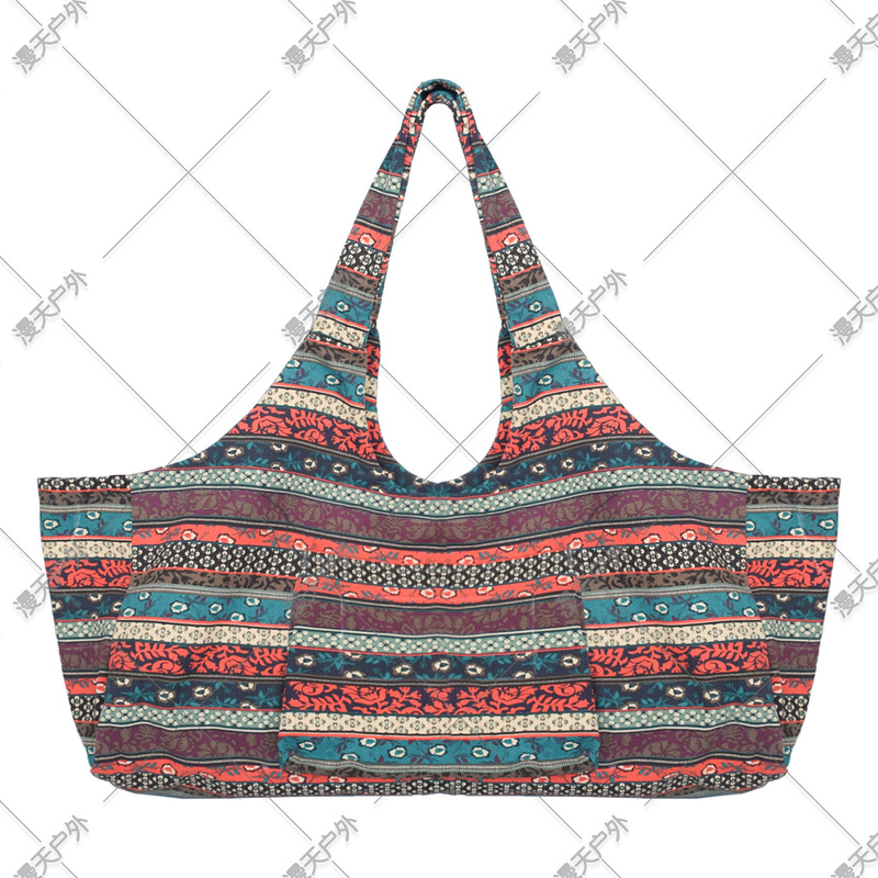 Autumn New Super Large Capacity Bohemian Ethnic Style Printed Canvas Yoga Bag Southeast Asia Yoga Bag
