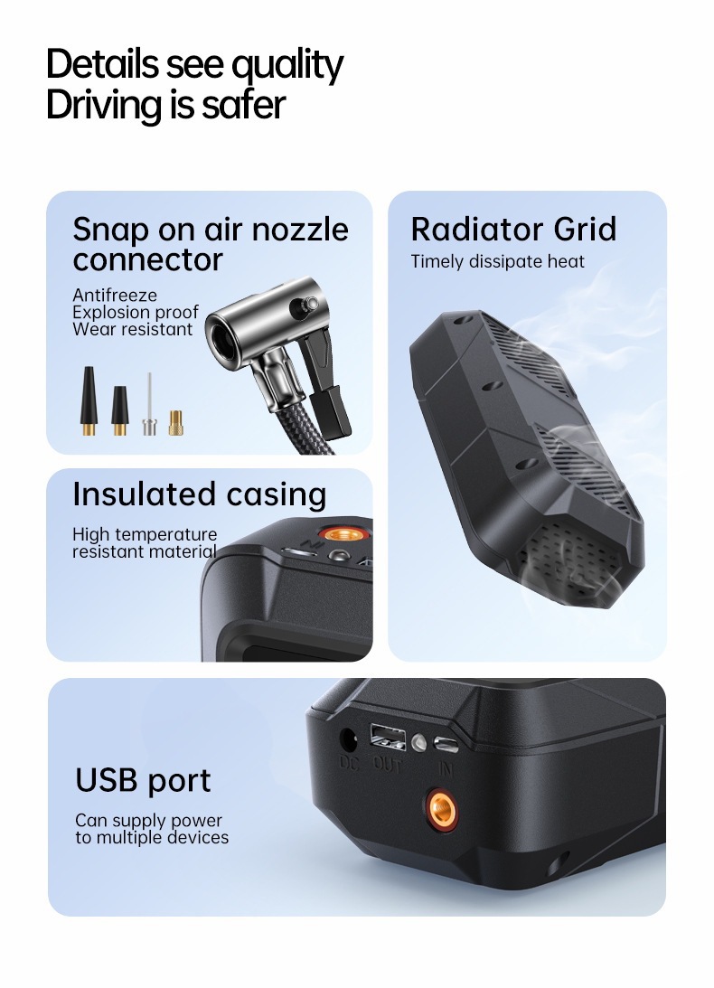 Cross-Border Car Wireless Air Pump Portable Car Electric Pump Car Tire Car Inflator
