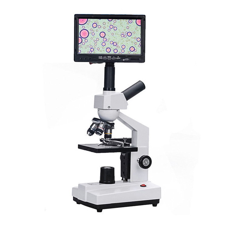 高清恒温显微镜专业生物显微镜 畜牧养殖看精子高倍专业带显示屏