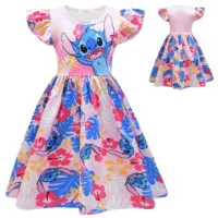 Внешняя торговля мультфильм Star Baby Lilo Stitch девушка юбка девушка девушка летающие рукава платье 88234
