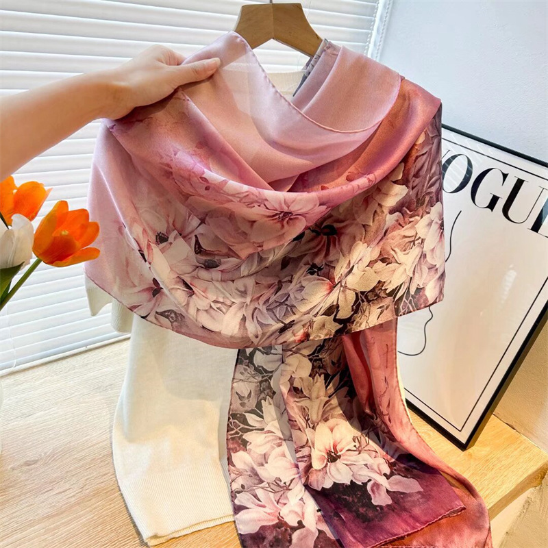 Lụa cao cấp hoa lan hồng tía