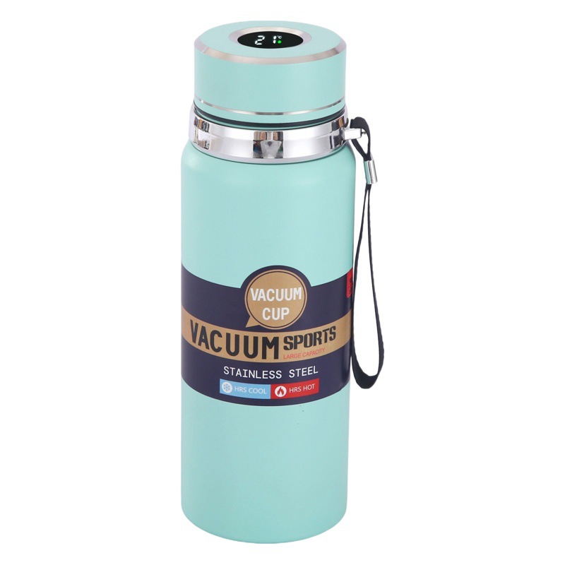 Pantalla de temperatura de gran capacidad cuerda de acero inoxidable termo de vacío taza hombres y mujeres portátil deportes al aire libre taza de agua olla de viaje al por mayor