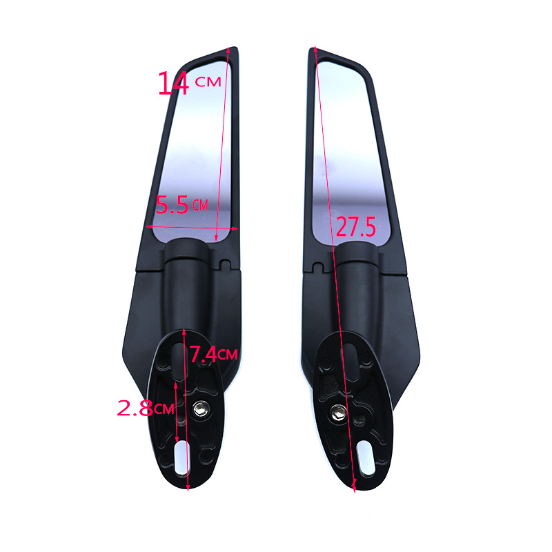 Motorcycle modified rearview mirror large mirror horizon universal mirror fixed wing mirror sports car mirror