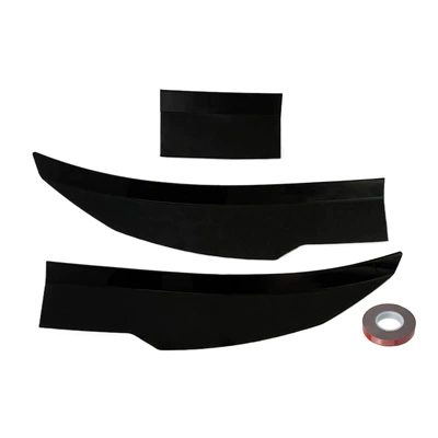 Universal Car Trunk Spoiler Modification No-Drill V-Shaped Rear Wing Car Roof Center Wing Abs Blade Style Rear Wing (Fixed wind wing) - black-set
