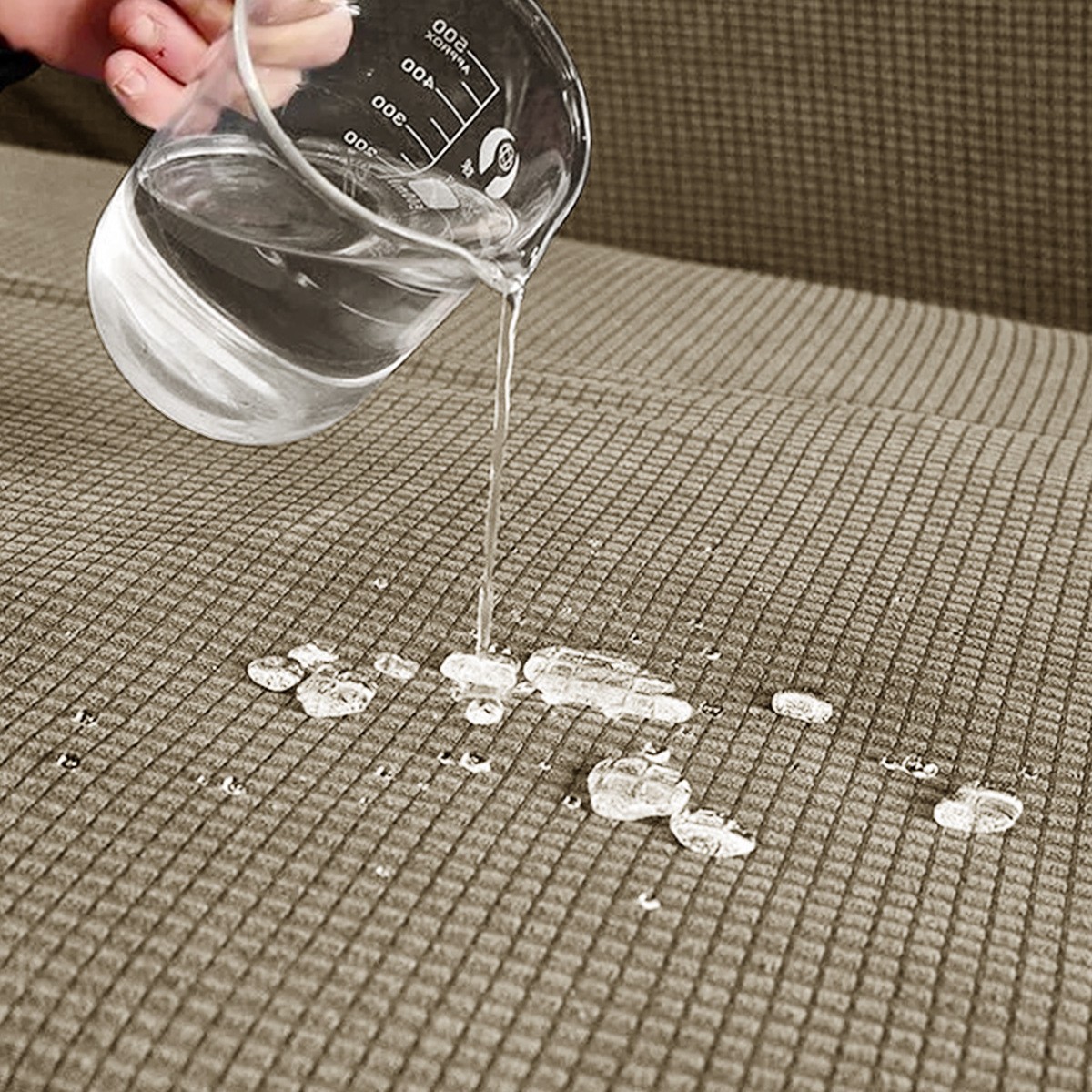 Funda de cojín de sofá de vellón polar impermeable para exteriores de Amazon, funda de sofá con todo incluido de color sólido elástico