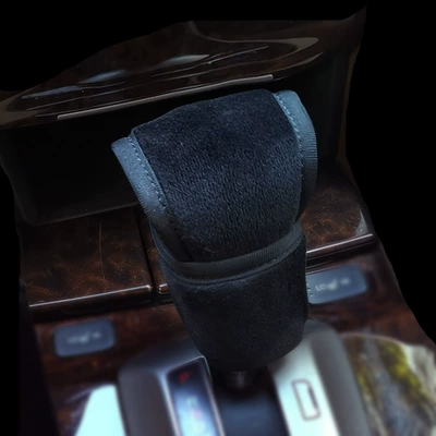 Car Gear Cover, Handbrake Cover, Roof Pull Glove Set, Soft Crystal Velvet, Universal for Cars (Sürətlər qutusu və əl tormozu başlıqları) - black-velvet-shield-cover