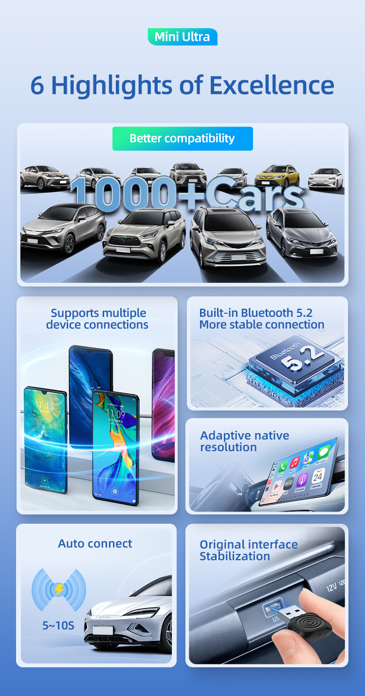 Cross-Border Carlinkit Original Car Wired to Wireless Carplay Two-In-One Interconnection Android Auto Box