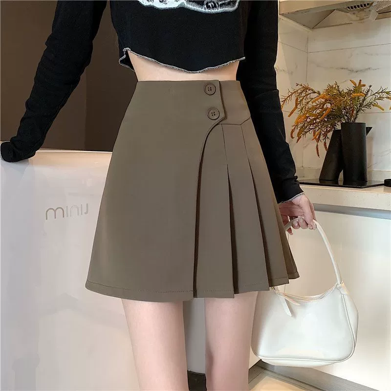 Плиссированная юбка с высокой талией, тонкая юбка, женская осень 2025 новый дизайн